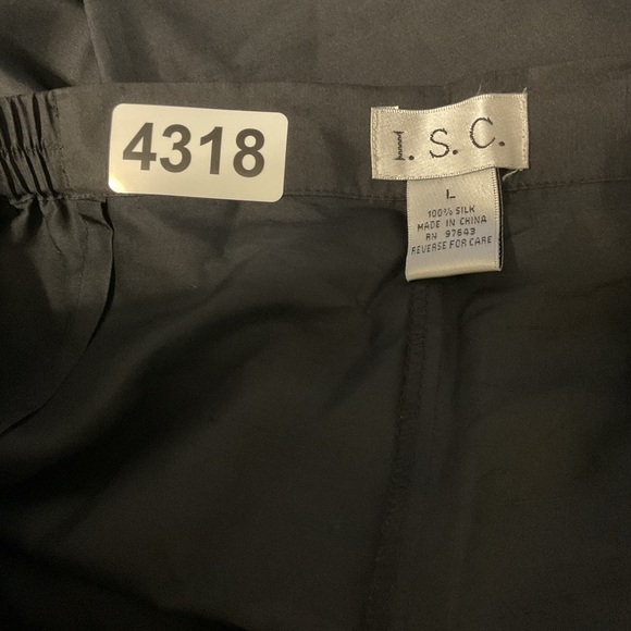 Silks by ISC Womens Size L  Lined Black Silk Pleated Front Dress Pants - Picture 2 of 3